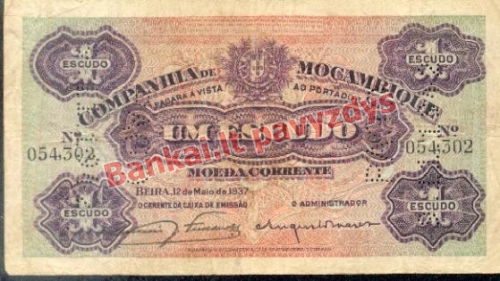 1 Escudų banknoto priekinė pusė