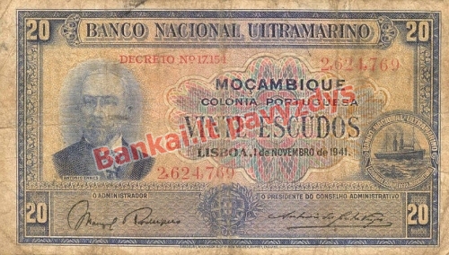 20 Escudų banknoto priekinė pusė