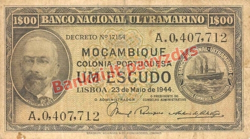1 Escudų banknoto priekinė pusė