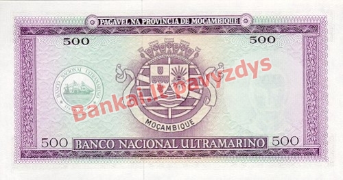 500 Escudų banknoto galinė pusė