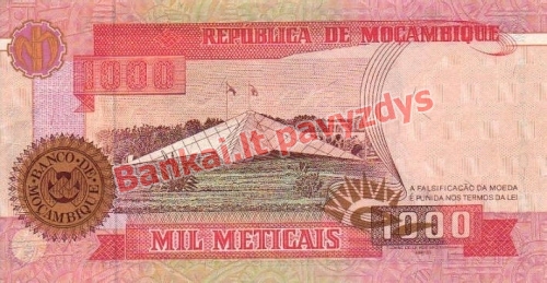 1000 Metikalių banknoto galinė pusė