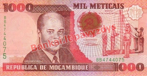 1000 Metikalių banknoto priekinė pusė