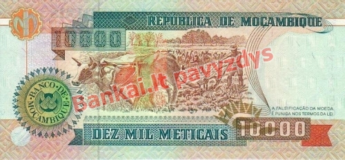 10000 Metikalių banknoto galinė pusė