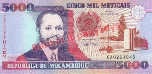 5000 Metikalių banknoto priekinė pusė