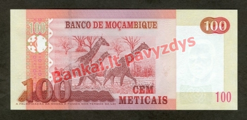 100 Metikalių banknoto galinė pusė