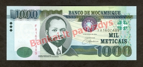 1000 Metikalių banknoto priekinė pusė