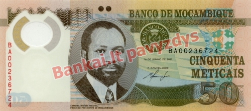 50 Metikalių banknoto priekinė pusė