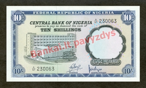 10 Šilingų banknoto priekinė pusė