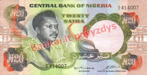 20 Nairų banknoto priekinė pusė