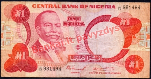 1 Nairo banknoto priekinė pusė