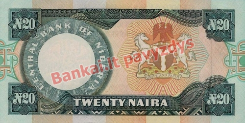 20 Nairų banknoto galinė pusė