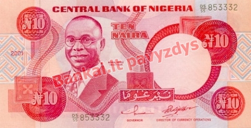 10 Nairų banknoto priekinė pusė