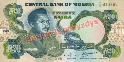 20 Nairų banknoto priekinė pusė