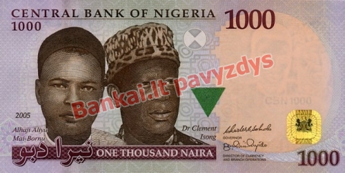 1000 Nairų banknoto priekinė pusė