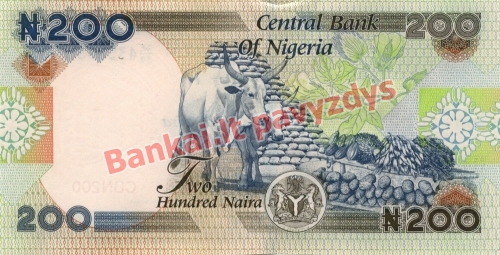 200 Nairų banknoto galinė pusė
