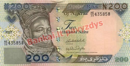 200 Nairų banknoto priekinė pusė