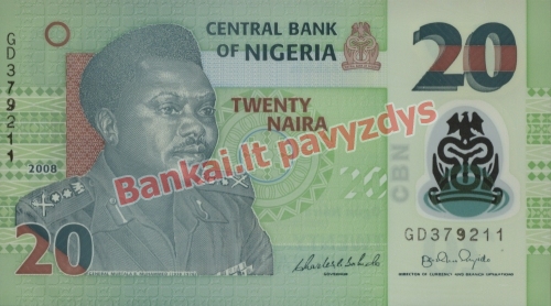 20 Nairų banknoto priekinė pusė