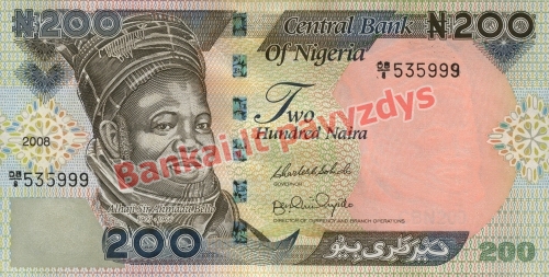 200 Nairų banknoto priekinė pusė