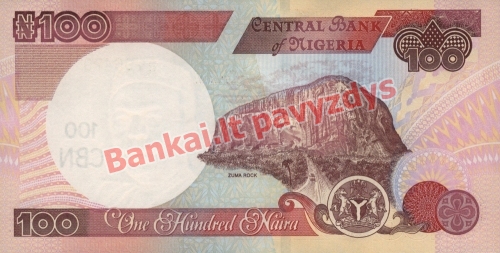 100 Nairų banknoto galinė pusė