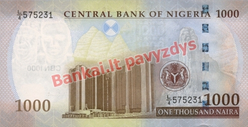 1000 Nairų banknoto galinė pusė