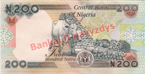200 Nairų banknoto galinė pusė
