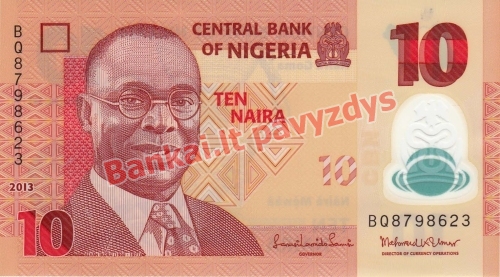 10 Nairų banknoto priekinė pusė