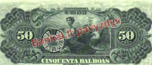 50 Balboa banknoto galinė pusė