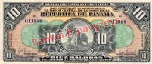 10 Balboa banknoto priekinė pusė