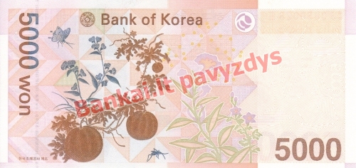 5000 Vonų banknoto galinė pusė