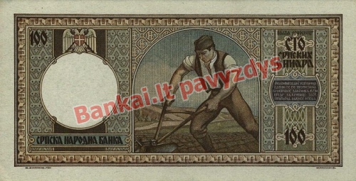 100 Dinara banknoto galinė pusė