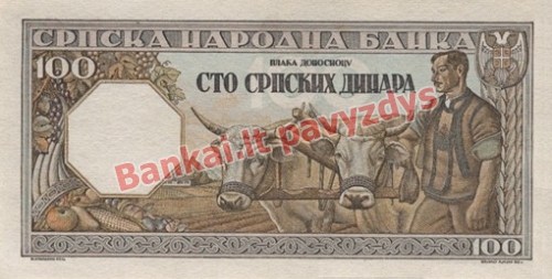 100 Dinara banknoto galinė pusė