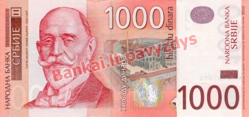 1000 Dinara banknoto priekinė pusė