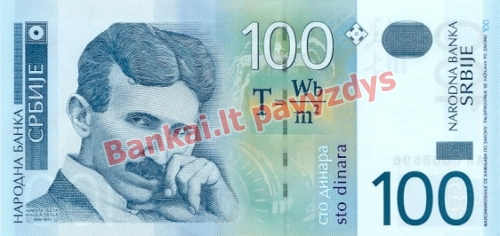 100 Dinara banknoto priekinė pusė