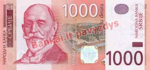 1000 Dinara banknoto priekinė pusė