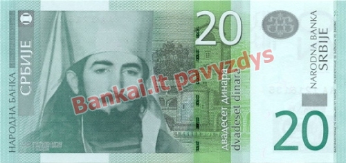 20 Dinara banknoto priekinė pusė