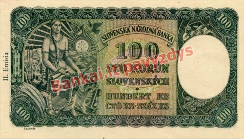 100 Korunų banknoto galinė pusė