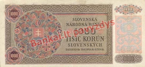 1000 Korunų banknoto galinė pusė
