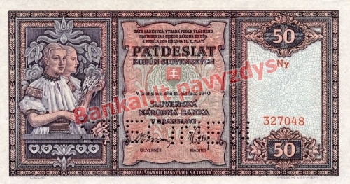 50 Korun  banknoto priekinė pusė