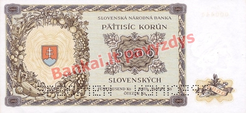 5000 Korunų banknoto galinė pusė