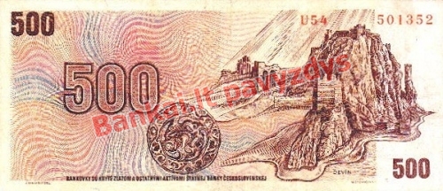 500 Korunų banknoto galinė pusė