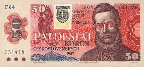 50 Korunų banknoto priekinė pusė