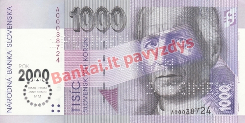 1000 Korunų banknoto priekinė pusė