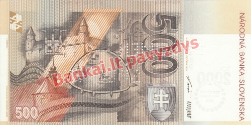 500 Korunų banknoto galinė pusė