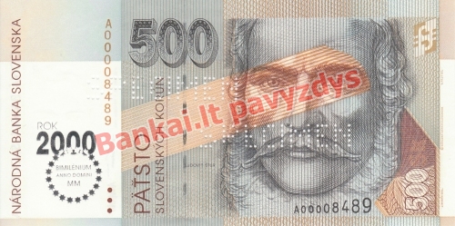 500 Korunų banknoto priekinė pusė