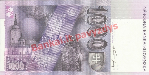 1000 Korunų banknoto galinė pusė