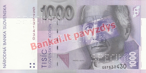 1000 Korunų banknoto priekinė pusė
