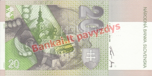 20 Korunų banknoto galinė pusė