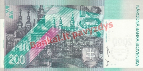 200 Korunų banknoto galinė pusė