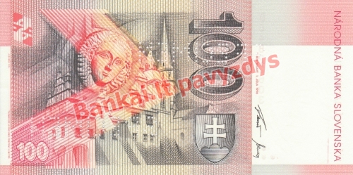 100 Korunų banknoto galinė pusė