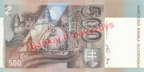 500 Korunų banknoto galinė pusė